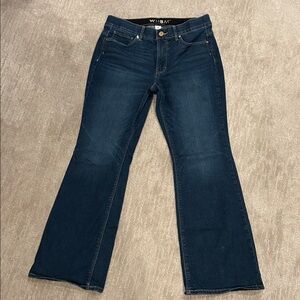 White House Black Market Dark Blue Skinny Flare Jeans